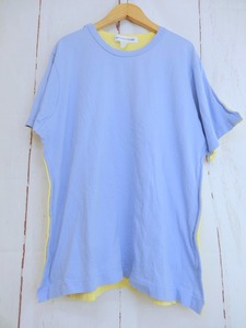 COMME des GARCONS SHIRT コムデギャルソン シャツ 半袖切替カットソー イエロー、サックス 綿100% L S26105