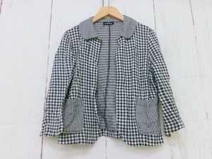 tricot COMME des GARCONS トリココムデギャルソン 丸襟チェックカーディガン ブラック 綿100% TE-T007 AD2009