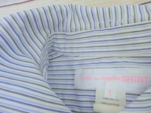 COMME des GARCONS SHIRT コムデギャルソン シャツ 長袖丸衿ストライプシャツ ホワイト、ブルー 綿100% S W20827_画像6