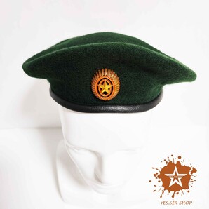 【Yes.Sir shop】 ロシア軍 陸軍 ベレー帽 帽章付き グリーン　新品未使用