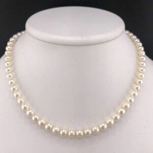 E03-7279 アコヤパールネックレス 6.0mm~6.5mm 39cm 22g ( アコヤ真珠 Pearl necklace SILVER )