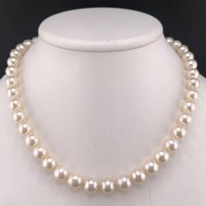 E03-6617☆ パールネックレス 9.0mm~9.5mm 42cm 54g ( Pearl necklace SILVER accessory )