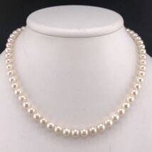 E03-6451 アコヤパールネックレス 6.0mm~6.5mm 41cm 28g ( アコヤ真珠 Pearl necklace SILVER )_画像1