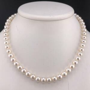 E03-5797 アコヤパールネックレス 7.0mm~7.5mm 41cm 34.2g ( アコヤ真珠 Pearl necklace SILVER )