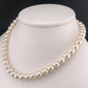 E03-9250 アコヤパールネックレス 8.5mm~9.0mm 41cm 46.8g ( アコヤ真珠 Pearl necklace SILVER )の画像2