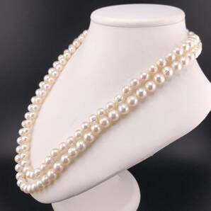 E04-271☆☆ ロングパールネックレス 8.0mm~8.5mm 116cm 128g ( ロング Pearl necklace SILVER accessory )の画像2