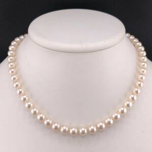 E04-1690 アコヤパールネックレス 7.0mm~7.5mm 38cm 32g ( アコヤ真珠 Pearl necklace SILVER )