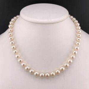 E04-801 アコヤパールネックレス 8.0mm 41cm 40g ( アコヤ真珠 Pearl necklace SILVER 925 )