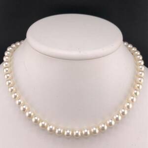 E04-3917 アコヤパールネックレス 7.0mm 39cm 30.4g ( アコヤ真珠 Pearl necklace SILVER )