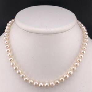 E04-3488 アコヤパールネックレス 6.5mm~7.0mm 38cm 27g ( アコヤ真珠 Pearl necklace SILVER )