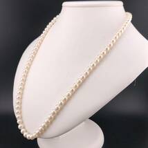 P04-0019 アコヤパールネックレス 6.5mm~7.0mm 59cm 39.6g ( アコヤ真珠 Pearl necklace SILVER )_画像2