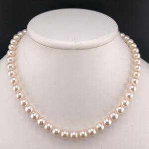 E04-4462 ルビー付き☆アコヤパールネックレス 7.5mm~8.0mm 40cm 36.8g ( アコヤ真珠 Pearl necklace K14 )