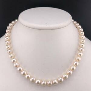 E04-4679 アコヤパールネックレス 8.0mm~8.5mm 41cm 43.1g ( アコヤ真珠 Pearl necklace SILVER )