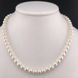 E04-1456 アコヤパールネックレス 7.5mm~8.0mm 46cm 42.8g ( アコヤ真珠 Pearl necklace SILVER )