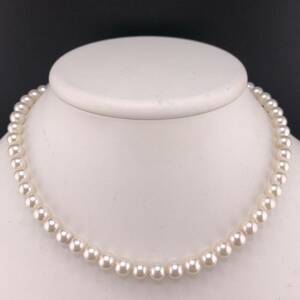 E04-6462 アコヤパールネックレス 6.5mm 37cm 26.5g ( アコヤ真珠 Pearl necklace SILVER )