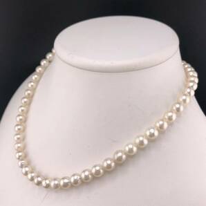 E04-6446 アコヤパールネックレス 7.5mm~8.0mm 42cm 36.8g ( アコヤ真珠 Pearl necklace SILVER )の画像2