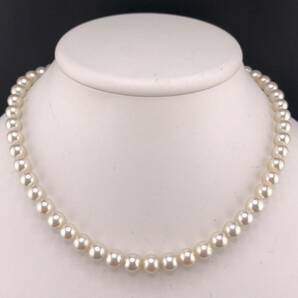E04-6375 K18☆アコヤパールネックレス 7.5mm~8.0mm 41cm 34.9g ( アコヤ真珠 Pearl necklace SILVER )の画像1
