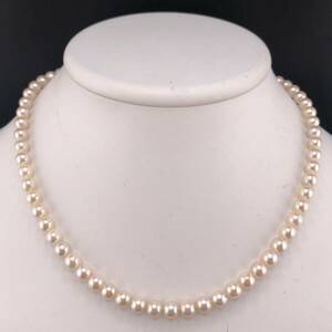 E04-6164 アコヤパールネックレス 6.0mm~6.5mm 41cm 25.7g ( アコヤ真珠 Pearl necklace SILVER )