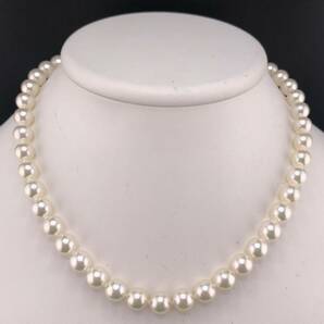 E04-6178 鑑別書付き☆アコヤパールネックレス 8.0mm~8.5mm 40cm 39.8g ( アコヤ真珠 Pearl necklace SILVER オーロラ jewelry )の画像1