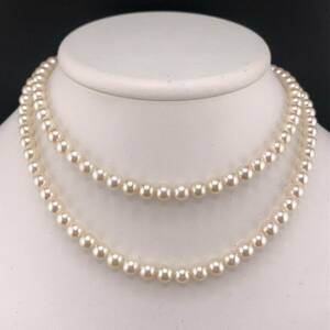 E04-7345 アコヤロングパールネックレス 6.0mm 75cm 44.8g ( アコヤ真珠 ロング Pearl necklace SILVER )