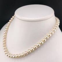 E04-7454 アコヤパールネックレス 7.0mm 41cm 33g ( アコヤ真珠 Pearl necklace SILVER )_画像2