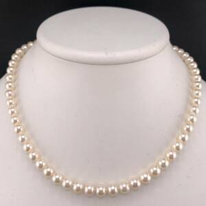 E04-7768 アコヤパールネックレス 6.5mm~7.0mm 41cm 29.4g ( アコヤ真珠 Pearl necklace SILVER )