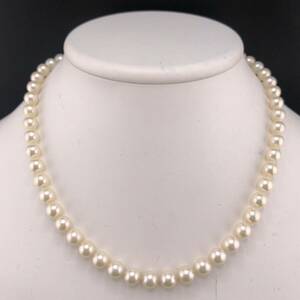 E04-6846 アコヤパールネックレス 7.0mm~7.5mm 41cm 31g ( アコヤ真珠 Pearl necklace SILVER )