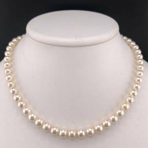 E04-7130 アコヤパールネックレス 7.0mm~7.5mm 40cm 33.3g ( アコヤ真珠 Pearl necklace SILVER )