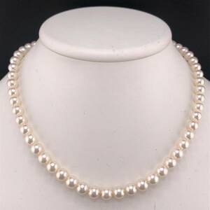 E04-7214 アコヤパールネックレス 7.0mm 41cm 34.3g ( アコヤ真珠 Pearl necklace SILVER )