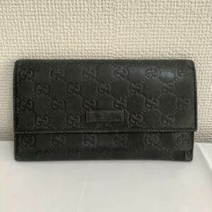 GUCCI グッチ 長財布 シマレザー GG ブラック ウォレット 203573 496334 黒 ブランド 財布 メンズ レディース 正規品 送料無料