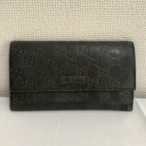 GUCCI グッチ 長財布 シマレザー GG ブラック ウォレット 203573 496334 黒 ブランド 財布 メンズ レディース 正規品 送料無料_画像1