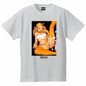 ロッキンジェリービーン Tシャツ ホワイト EROSTIKA 公式T XLサイズ 複製画