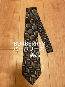 Burberrys バーバリーズ ブランド ネクタイ ホースマーク スクエア柄 パネル柄 シルク美品　ハイブランド　メンズ　シルク