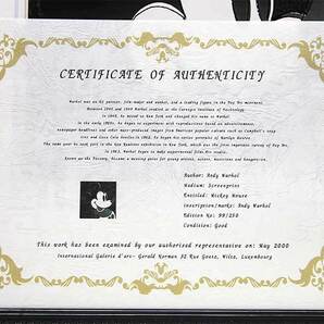 アンディ・ウォーホル 直筆サイン 証明書 シルク「Mickey Mouse ミッキーマウス 99/250」真作保証の画像5
