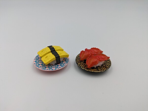 ぷちサンプルシリーズ 築地魚がし寿司めぐり 赤貝&たまご リーメント ミニチュア