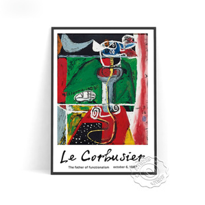 G1541 ル・コルビュジエ Le Corbusier ミッドセンチュリー モダン キャンバスアートポスター 50×70cm 海外製 枠なし M