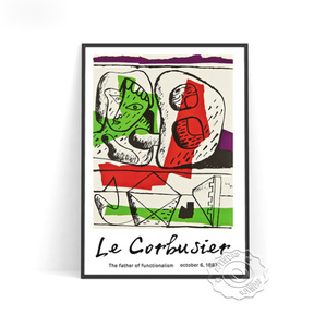 G1542 ル・コルビュジエ Le Corbusier ミッドセンチュリー モダン キャンバスアートポスター 50×70cm 海外製 枠なし N