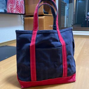 L.L.BEANトートバッグ TOTE ネイビー BOAT エルエルビーン 美品　ビンテージ　古着　USA