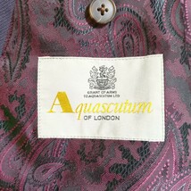 【訳あり】 Aquascutum アクアスキュータム テーラードジャケット ダブル ブレザー 紺ブレザー 金ボタン 裏地 ペイズリー ネイビー A-6 L _画像7