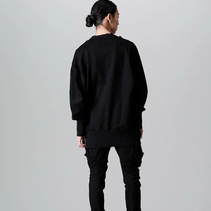 美品 23SS定価51700円 JULIUS ユリウス 希少コットン スウェット ダメージプルオーバー 黒 2/ rickowens drkshdw Yohji Yamamoto Y-3 GUIDIの画像7