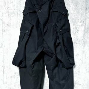 美品 21SS定価52800円 JULIUS ユリウス 希少フォールデッド バギー カーゴ パンツ 黒 3/ L XL rickowens drkshdw Yohji Yamamoto Y-3 GUIDIの画像7