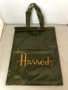 Harrods ハロッズ トートバッグ グリーン BY ULSTER MADE IN U.K. (United Kingdom)6879