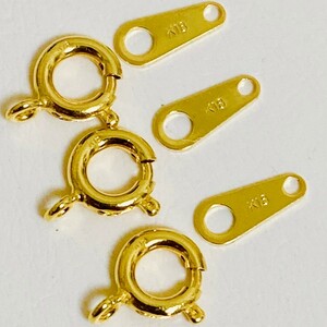 K18 GP 引き輪 プレート セット ネックレス アクセサリー 部品 パーツ ジュエリー 3つセットまとめ売り　　