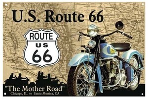 アメリカン 雑貨 カフェ アンティーク レトロ ヴィンテージ風 US ブリキ 看板 ROUTE66 ルート66 R-5