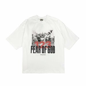 RRR-123 × FEAR OF GOD フィアオブゴッドエッセンシャル ホワイト 希少 中古 サイズ：M 半袖 半袖シャツ