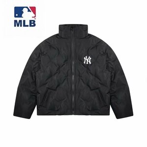 NY ニューヨークヤンキース MLB ダウンジャケット ジャケット 上着 ブラック 中古 M JN 1