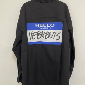 VETEMENTS ヴェトモンMy Name Is シャツ コットンポプリン ブラック中古 希少 Mサイズの画像5