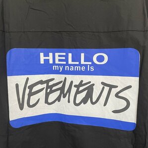 VETEMENTS ヴェトモンMy Name Is シャツ コットンポプリン ブラック中古 希少 Mサイズの画像6