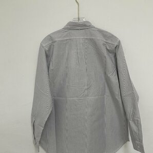 Nanamica ナナミカ nisica Stripe BD Shirt Gray 長袖シャツ ロゴ シャツ 希少 中古 コットン Mサイズの画像4