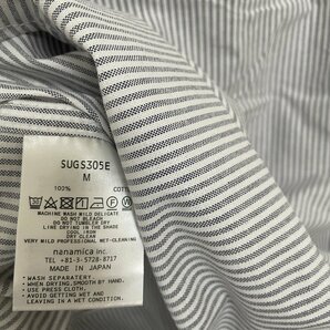 Nanamica ナナミカ nisica Stripe BD Shirt Gray 長袖シャツ ロゴ シャツ 希少 中古 コットン Mサイズの画像6